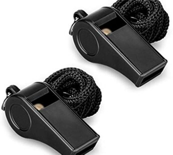 Hipat Whistle, 2 Packs Plastic Sports Whistles with Lanyard, Loud Crisp Sound Whistle Ideal for Coaches, Referees, and Officials (Color)